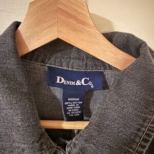 Denim&Co Gray Button-Up Shirt